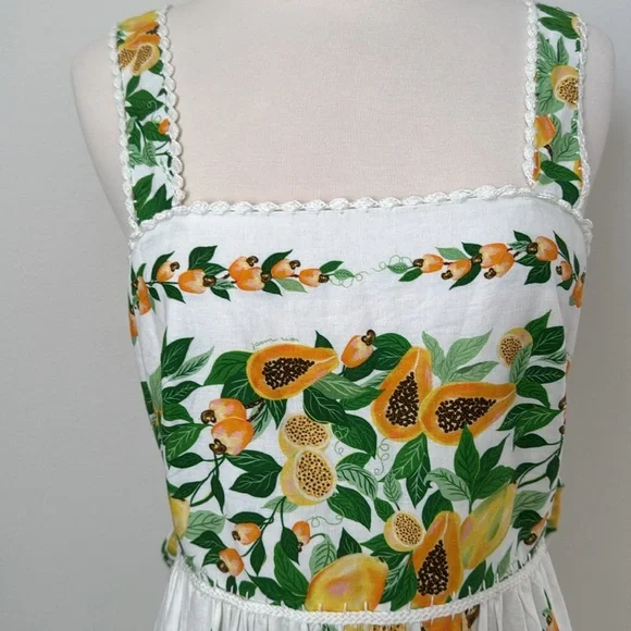 FARM Off-White Papaya Scarf Lenzing Ecovero Maxi Dress
